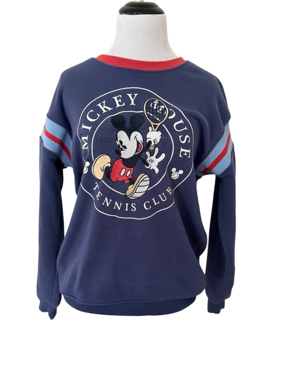 Disney Mickey Mouse vintage inspired tennis logoed sweatshirt (Size S) in navy